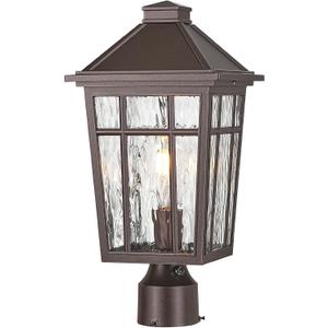 Dusk to Dawn Outdoor Post Lights Waterproof Pole Light with Water Ripple Glass 17 Inch Height ORB Finish Lamp Posts Outdoor Lighting for Garden Yard Patio Pathway E26 Socket, 16.5 Inch