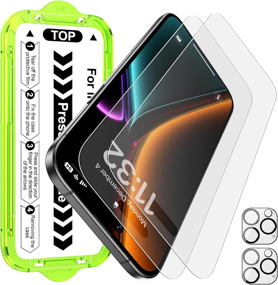 Esanik [2+2 Pack for iPhone 16 Pro Max Matte Glass Screen Protector [Auto-alignment] Anti-Glare & Anti-Fingerprint, Anti-Reflection, Bubble Free, Smooth as Silk, 9H Glass Screen Cover