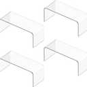4 Pack Large Acrylic Risers Display Stands, 5mm Thick Display Risers, Shelf Risers for Books, Toys, Cupcakes, Figures (11.8 x 4.72 x 3.93 inches)