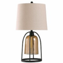 LightingStyleCraft Malvern Industrial Table Lamp - Amber / Black