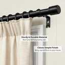 Black Curtain Rods 32 to 144 Inches, HOTOZON 1 Inch Heavy Duty Curtain Rods for Windows 111 to 140 Inches(9.2-11.6 ft), Telescoping Adjustable Drapery Rod with Simple End Cap Finials