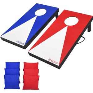 GoSports 2 ft x 1 ft Portable Size Cornhole Set - Ready To Play with 6 Bean Bags and 2 Conrhole Boards - Great for Indoor, Outdoor, Family Events, Game Nights, and Backyard Play