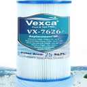 Vexca® Spa Filter Replacement for Unicel C-7626, FC-1230, Hayward Star-Clear C250, CX250-RE, PA25, PA25-4/M4, 07018, 25 Sq.Ft, 1 Pack