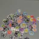 NICEVINYL Flower Iron on Patches for Clothing: 90pcs Multicolor Cute Daisy Flower Applique Patches Sew on Backpacks - Butterfly Embroidered Patches for Jeans Jackets Tote Bags Hats