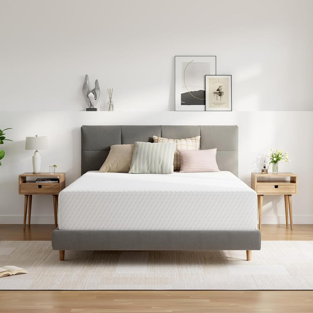 Novilla Queen Size Mattress, 14 Inch Memory Foam Mattress Queen for Pressure Relief & Comfort Sleep, Natural Fiber Infused for Cooling Refreshing Feel, CertiPUR-US Certified Mattress in a Box, Plush