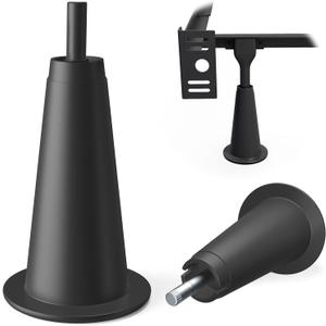 6 Pcs 5'' High Rise Bed Frame Risers, Heavy Duty Stem Bed Frame Feet with Socket Sleeve to Replace,Lift by 5 Inches (Fits Both  inch and 3/8 inch Inside Diameter Bed Frame Feet)