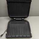 George Foreman 4-Serving Removable Plate Electric Grill and Panini Press, George Tough Non-Stick Coating, Drip Tray Catches Grease, Black