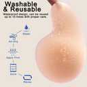 Epock Convertible Silicone Sticky Bra - Dual Wear Adhesive Bra for Lift & Push Up Effect, Invisible Strapless Nipple Covers (S)