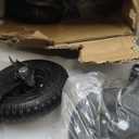 8inch Caster Wheels Set of 4 (2 Brake & 2 Fixed), 2200lb Heavy Duty Casters with Solid Rubber, Brake Plate Casters with Knobby Tread for Workbench, Dolly, Cart, Trolley, Wagon, Chicken Coop