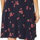 Amazon Essentials Women's Short Sleeve Faux-Wrap Dress (XX-Large, Navy Red Flowers)