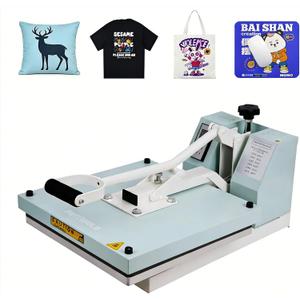 BetterSub 15x15 Heat Press Machine for T-Shirts, Industrial Sublimation & Heat Transfer Digital LCD Control, Teflon Coated Surface, Clamshell Design, Safe Durable (Teal)