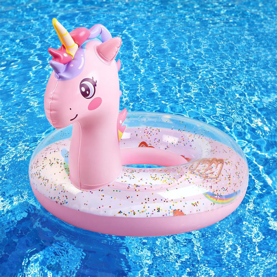 HeySplash Pool Floats Kids, Inflatable Swimming Ring Swim Tube Floaties, Summer Water Fun Beach Party Swimming Pool Toys for Kids Children Water Activities