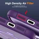 Compatible with iPhone 15 Case with Invisible Magnetic O-Ring Stand Military-Grade Translucent Case for iPhone 15 6.1" [Compatible with Mag-Safe][Great Grip Feeling], Purple