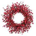 VioletEverGarden White Wreath 20 Inch Winter Wreaths for Front Door Artificial White Berry Wreath for Winter Christmas Hoilday Party Wall Window Decorations
