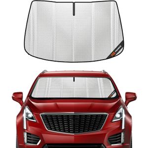 Pigenius Windshield Sun Shade for Cadillac XT5 2017-2026. Full Coverage Rearview Mirror Shade for Ultimate Protection