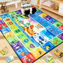 ABC Rug, Toddler Play Rug 3x5 Feet, Extra Thick (0.4in) Washable Baby Play Mat for Floor, Classroom Carpet Non-Slip for Learning, Alphabet, Nursery Mat for Crawling & Fun & Playroom Decor