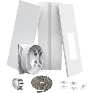 Gulrear Portable AC Window Vent Kit for Double-Hung/Small sliding windows 26"-47"Adjustable With 5.1"/5.9" Universal Coupler &2 Weather Strippings Fit LG/Hisense/Hair etc Portable ac Window Seal Kit
