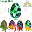 4 Pack 4.5" Large Dinosaur Hatching Surprise Eggs Dinos Eggs Toys for Kids Toddlers, Grow in Water Dinosaur Party Favors Goodie Treat Bag Basket Stuffers Gifts Birthday Classroom Prizes for Boys Girls (Black)