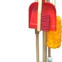 JustForKids Wooden Detachable Kids Cleaning Set - Duster, Brush, Mop, Broom and Hanging Stand Play - Housekeeping Kit - STEM Toys for Toddlers Girls & Boys, Total 6 Pieces,Multi Color,10071