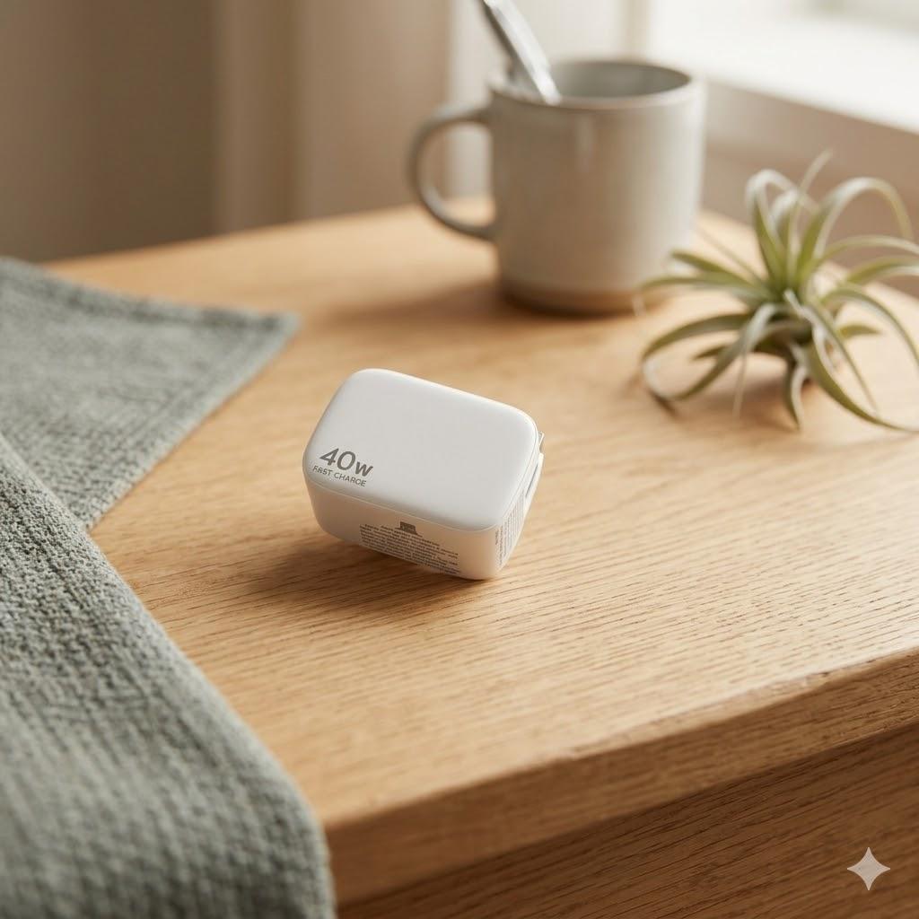 Retractable Wall Charger Block for iPhone, 40W PD Fast Charger with Retractable Lightening Cable and USB Port, Portable Charger Adapter with Foldable Plug for iPhone14/13/12,iPad,Air-Pods White