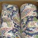 Outdoor High Back Chair Cushions Set of 2, Water-Resistant Chair Cushions for Patio Home Garden, Replacement Rocking Chair Cushion with tie 22" W x 20" D, Paisley Sapphire Blue, 44"x22"x4"