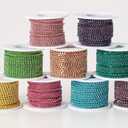 KAOYOO 10 Yards 2.5mm/0.1" Crystal Rhinestone Close Chain Trim Sew on Trim for Sewing Crafts,DIY Decoration,Jewelry,Wedding (Rose)