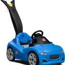 Step2 Whisper Ride Cruiser Kids Push Car, Ride On Toy, Stroller Substitute, Includes Seat Belt & Horn, Made of Durable Plastic, Max Weight 50 lbs., For Toddlers 1.5-4 Years Old, Blue, Large