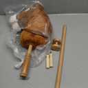HollyHOME Stick Horse Plush Handcrafted Hobby Horse on a Stick with Wood Wheels Real Pony Neighing and Galloping Sounds for Kids Toddlers Dark Brown 36 Inches(AA Batteries Required)
