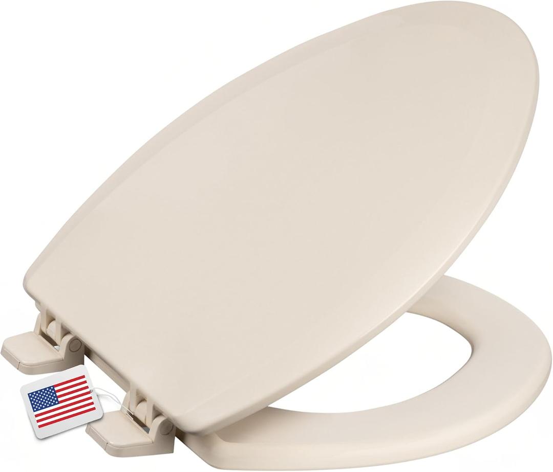 Centoco Heavy-Duty Elongated Toilet Seat, Wood Core/Plastic Finish, Bone
Wood Core with Scratch-Resistant Plastic Finish, Won't Crack or Fade, Made in the USA, DSAMAZ9-106