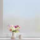 DOWELL Window Privacy Film, Frosted Glass Window Film, Static Cling Non-Adhesive Glass Clings, Sun Blocking Opaque Coverings, Reusable Door Stickers for Bathroom Home Office, Pure, 17.5" x 78.7"