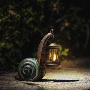 Solar Snail Garden Lights Outdoor Decor (3.15" W x 4.92" L x 8.27" H), Solar Powered Figurine for Patio Lawn Yard Porch, Indoor Decoration, Unique Gift for Mom Grandma Women