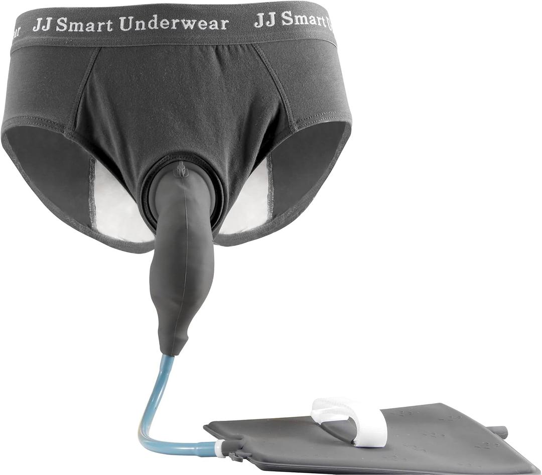Incontinence Underwear for Men - Urine Bags for Men, Washable Mens Incontinence Briefs, Reusable Incontinence Protective Underwear, 2XL (2X-Large, Grey)