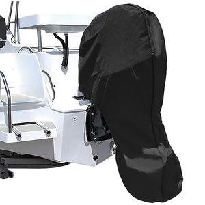 iCOVER Outboard Motor Covers, Trailerable Full Boat Engine Cover Waterproof Heavy Duty Oxford Fabric with Zipper, Fits15-20HP Motors