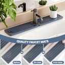 Dayacoco Faucet Mat for Kitchen Sink,Super Absorbent Diatomite faucet mat, Quick Drying Stone Sink Tray, Faucet Splash Guard for Kitchen,Bathroom Counter (Dark grey, 23.6" x 3.9")