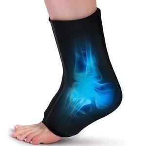 Kiluiu Reusable Solid Gel Ice Pack For Ankle Protection (Black), Ankle Ice Wrap For Injuries, Designed For Pain Relief In Ankles, Plantar Fasciitis, And Achilles Tendonitis Through Cold Therapy (L) 2Pcs