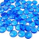 HappyFiller 630 PCS Acrylic Flat Marbles Fake Crystal Gems for Glass Vase Fillers, Crafts,Party Confetti,Wedding Centerpieces,Fairy Garden Gemstone Beads with Vibrant Royal Blue Color (15 MM/630PCS)