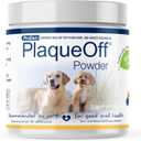ProDen PlaqueOff Powder for Pets - Cat & Dog Breath Freshener - Plaque & Tartar Remover for Pet Oral Care - 180g