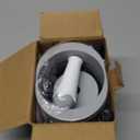 AONEZ Compact Toilet Brush & Holder, Stainless Steel Handle, Space Saving for Storage, Deep Cleaning, Drip-Proof, Easy to Assemble, Nylon Bristles, White & Grey (1 Pack)