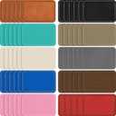 Dunzy 60 Pcs Blank Leatherette Hat Patch with Adhesive Rectangle Leather Hat Patches Rustic Faux Iron on for Fabric Repair Custom Sewing Laser Engraving DIY Crafts(Multicolor,3 x 2 Inch)
