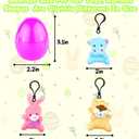 CAMIRUS 12Packs Filled Easter Eggs with Mini Plush Animal Toys, Cute Stuffed Animals Keychains Filled Surprise Plastic Eggs for Kids Easter Basket Stuffers, Hunt, Easter Party Favors Supplies