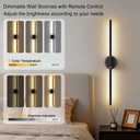Battery Operated Wall Sconces Set of 2, Dimmable 6000mAh Rechargeable Wall Lights, LED Wall Lamp with Remote Control