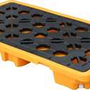 Spill Containment Pallet with Drain 26x14x4.7in 5.3Gal Capacity Spill Control for Countertop lab Chemical Containers Tabletop Garage Modular Nestable Easy (51x27x6in)