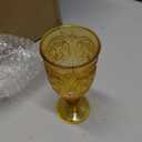 Wiwiqing 24 Pcs Plastic Goblets 7.5oz Vintage Goblet Plastic Wine Glasses Colored Retro Embossed Water Goblets for Wine Bar Juice Baby Shower Wedding Reception Grand Event Party (Amber)