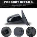 Right Passenger Side Mirror Compatible with Hyundai Sonata 2006 2007 2008 2009 2010 Power Glass Manual Folding Heated Glossy Black (5 Pins) Replace # 87620-0A000