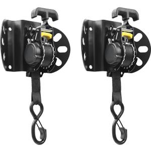 Retractable Ratchet Straps for 2015-2025 Ford F150, Ratchet Straps Heavy Duty(2-Pack), 1 Inch x 10 Feet(1,500lb Break Strength), Auto Self Retracting Tie Down Straps, Ford F150 Accessories, Black