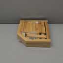 VERTORGAN Bamboo Corner Shelf(3 Pack),2 Tier Plate Organizer for Cabinet and Countertop,Pantry Dish and Spice Rack for Kitchen (Natural)