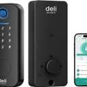 Smart Deadbolts Lock, Bluetooth Fingerprint Door Lock,5 in 1 Keyless Entry Door Lock with App Control,Electronic Touchscreen Keypad,Easy Installation,IP65,Matte Black