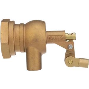 Watts 2000 Series 2" Bronze Heavy Duty Float Valve, Female NPT Threaded Inlet, Tank Wall Mountable, Machined Flange, Serrated Arms, Replaceable Seals, Max Working Temperature 180° F