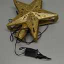 DG-Direct Christmas Tree Topper Lighted Star with 6 Projected Patterns,3D Hollow Sparkling Star Christmas Tree Topper with Rotating Magic Projector for Christmas Tree Ornament (Glitter Gold 6)