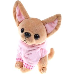 Stuffed Dog Puppy Toy Plush Toy Soft Doll Stuffed Animal Pillow Birthday Gift Present Cute Dog Ornaments Decoration Handicraft House Desktop Decoration Prop, 17cm/6.7" (Pink)
